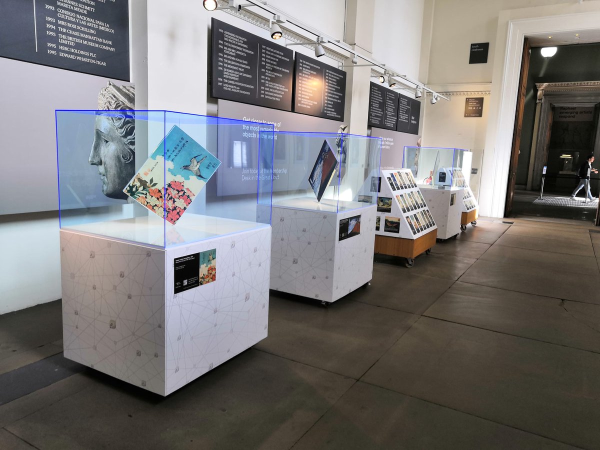 DEJPett's tweet photo. NFT pop up shop installation in the @britishmuseum. Source of much critical thought recently re ethics, ownership, climate impact, novelty. https://t.co/6QNb8XTmD4