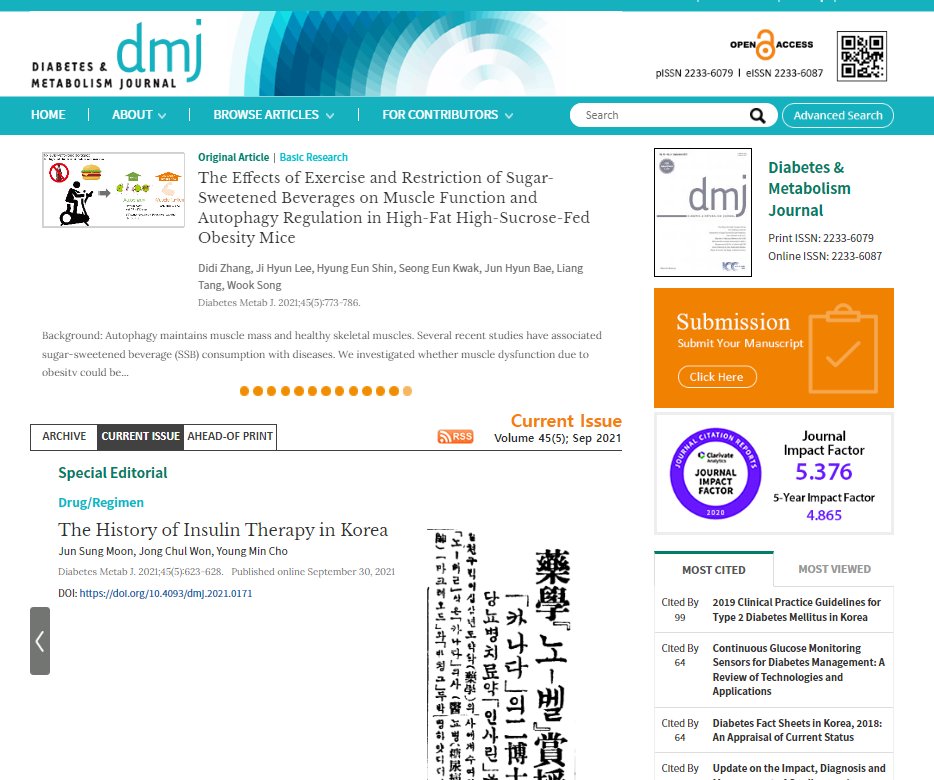 diabetes and metabolism journal impact)