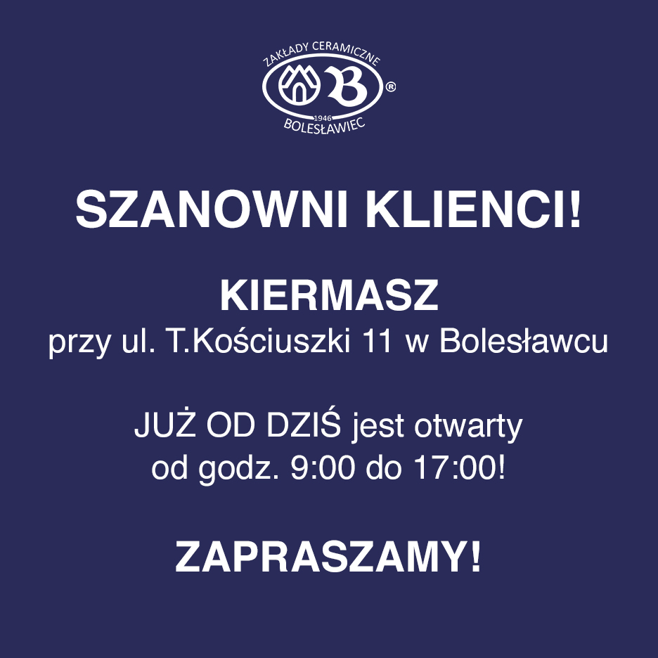 zcboleslawiec's tweet photo. #otwarte #kiermasz #ZCB #zakladyboleslawiec #ceramikabolesławiec #open https://t.co/oFOBAiniun