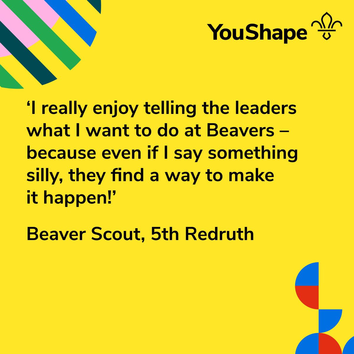Ollie_Smith__'s tweet photo. Today is a very special day as @UKScouting launch a brand new award, the #YouShape award for Beavers, Cubs, Scouts &amp; Explorers (Ages 6-18). This award is all about putting young people in the heart of what we do.

Plan lead Represent 
Find out more here https://t.co/mBIyGgBwCd https://t.co/zQbl2bACO5