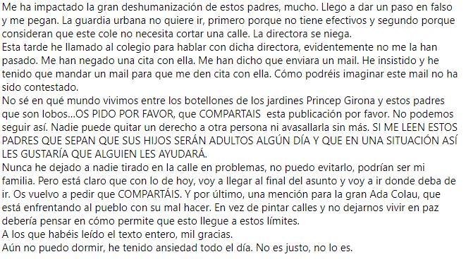 OnVasBarcelona's tweet photo. Vist a FB, per flipar. Ada Colau està aconseguint enfrontar als ciutadans i que es produeixin situacions inaceptables com aquesta. Compartiu si us plau https://t.co/dlZgmFsib1