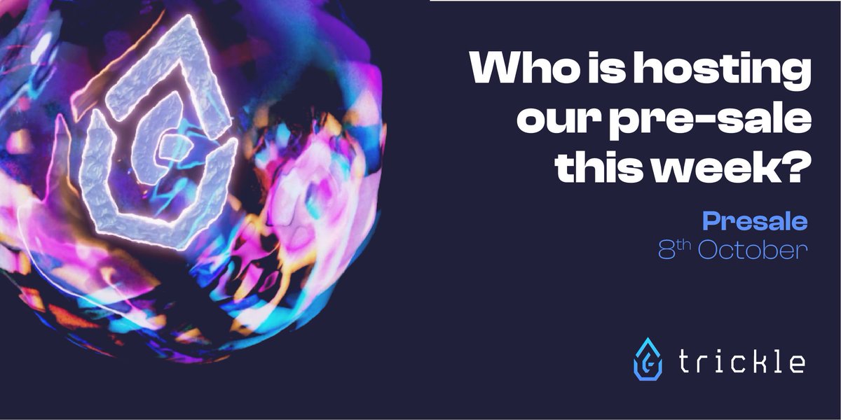 🔥Our very first #presale will be launching this week on 8th October.

Guess who is hosting this presale campaign? People with right answers will receive a special gift from us.😉

💥Sign up for the waitlist: trickle.cloud

#Trickle #presale #SmartContract #DeFi #Crypto