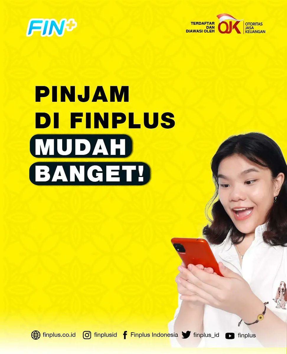 finplus_id's tweet photo. Pinjam di FinPlus Mudah Banget!
Kamu hanya perlu:
โข Memiliki penghasilan tetap
โข Memiliki KTP
โข Memiliki rekening Bank
โข Memiliki nomor HP tetap
Yuk coba sekarang juga!!
#TemanFinPlus #FinPlus https://t.co/oCJd7FjQRw