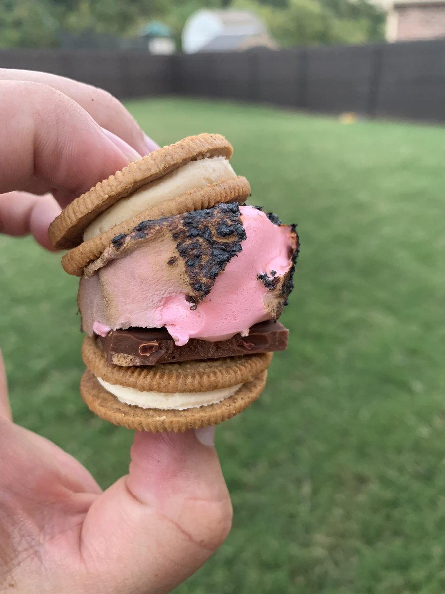 rknippel18's tweet photo. Got a new s’mores combo that I am pretty proud of from this past weekend. Carrot Cake Oreo-Reese’s Bar- Pink De La Rosa Marshmallow- Carrot Cake Oreo. #GameChanger #Smores #SoManyCombos @reeses @Oreo https://t.co/9ixc852a72