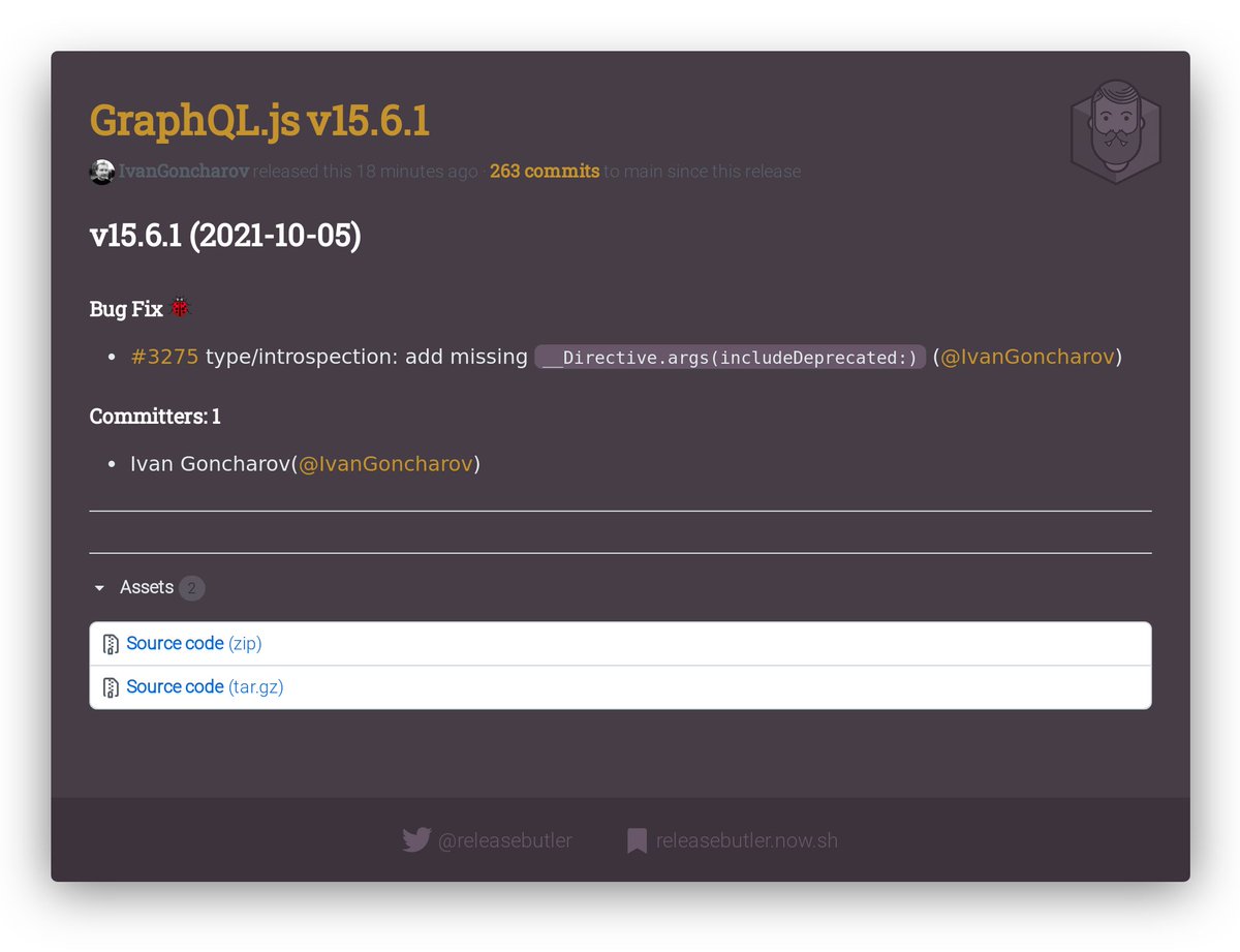 releasebutler's tweet image. 🔥 New GraphQL.js Release 🚀
  
📦 v15.6.1 
🐛 FIX RELEASE 🎉
🏷️ #graphql #graphqljs #api #javascript #release #changelog #releasebutler
🔗 github.com/graphql/graphq…