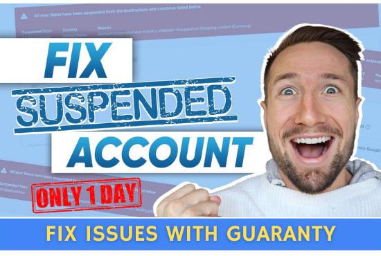 ❌Disapproved Product Feed in Google Merchant center!
❌Google merchant center is being suspended!

✅No Worries! I'm Here To Fixing Your All GOOGLE MERCHANT CENTER SUSPENSION
fiverr.com/share/qk65Ng
#googleshopping #googleads #googleadwords #shoppingads
#googleshoppingads