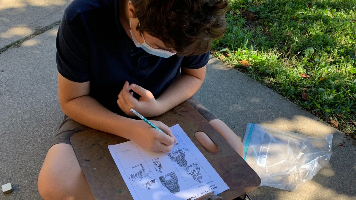 PennfieldSchool's tweet image. Challenge accepted - 7th grade artists focus on line value &amp;amp; visual narrative in these art dares where they sketch out vocabulary words. #artdare #linevalue #middleschoolart