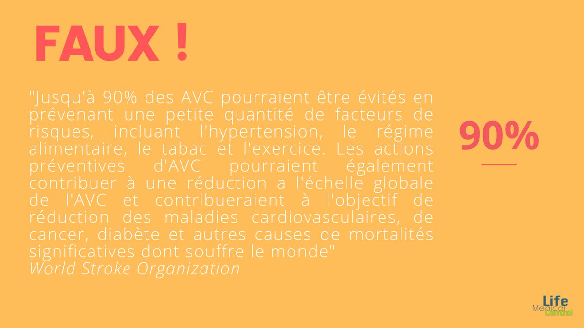 On continue notre travail d'#information, avec cette semaine une mise en lumière sur l'importance de la #prévention face à l'#AVC. 
Faisons tomber les idées reçues ensemble!