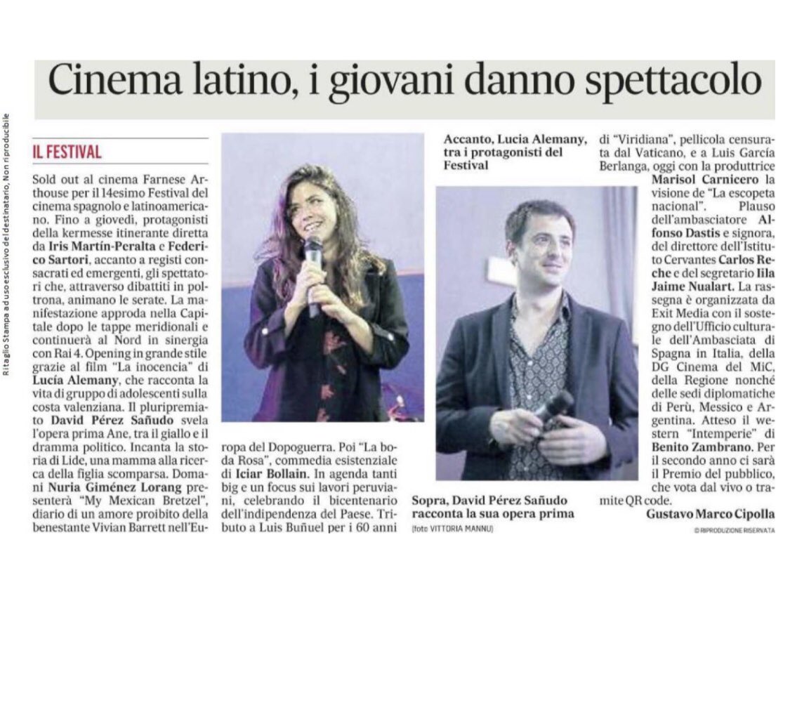EXITmedia's tweet photo. Oggi #CinemaSpagna è su @ilmessaggeroit. Grazie a @MarGusPR 😍 https://t.co/tUWH0qig4k