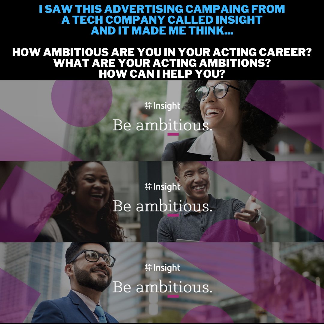actorsapproach's tweet photo. I saw this ad campaign from @InsightEnt today &amp; it made me stop &amp; think.
Insight wrote, “No one achieves their loftiest goals alone.”
It’s funny how the vision &amp; message from an unrelated industry could resonate so deeply with our journey as actors.
https://t.co/Q9cZoSbMbv https://t.co/oybSRs4OdO