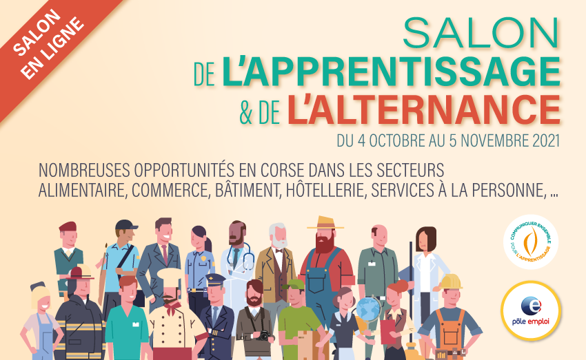 📣Salon en ligne de l'#apprentissage &amp; de l'#alternance en #Corse ! 96 offres disponibles !
<a href="/ApecPacaCorse/">L'Apec Provence-Alpes-Côte D’Azur & Corse</a> est partenaire de cet évènement et nous animerons un webatelier à destination des #jeunes.
👉 8 Octobre à 14h30
👉 21 Octobre à 11h
➡ cutt.ly/hEZmtZq