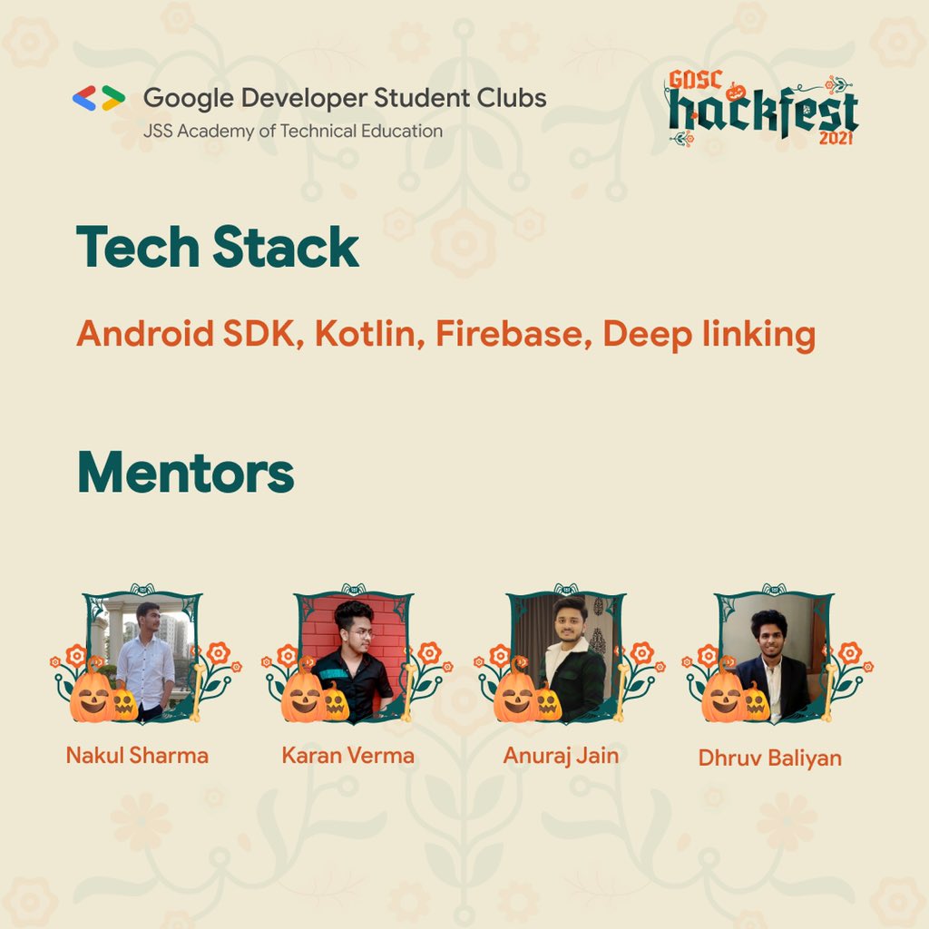 GDSCJSSATEN's tweet photo. And for those interested in Android, Kotlin, Firebase or Deep Linking, don’t miss the opportunity to be mentored by @_Nakul19, @iam_karanV, @baliyan_dhruv and @AnurajJain6 in the project Easy Links! https://t.co/JROHjhWP1S