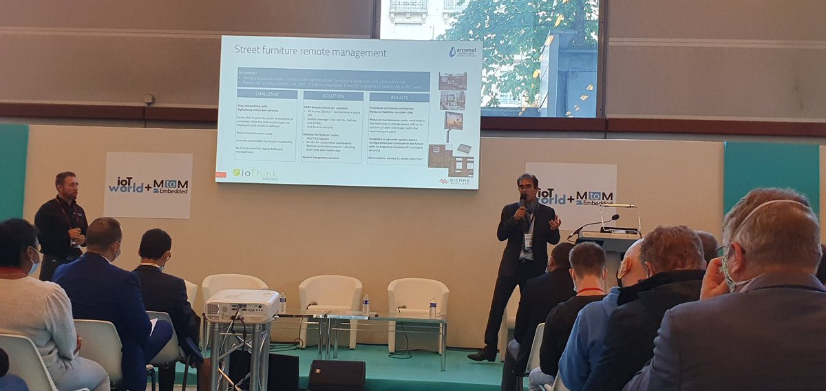 FranReplumaz's tweet photo. Le cas Arcomat présenté par @IoThinkOfficial et @SierraWireless à @IoTWorldParis1. C'est maintenant, salle Dali.
#iot, #smartcity, #smartinfrastructure, #innovation https://t.co/66uk6nDwJq