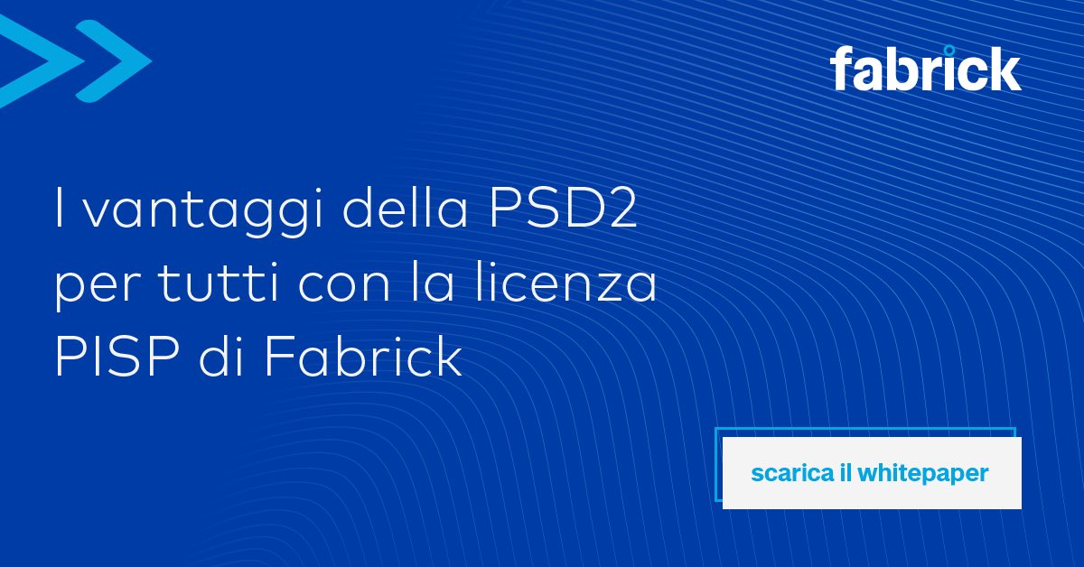 I benefici della #PSD2 non sono solo per chi opera nel mondo della #finanza, #Fabrick li allarga ad altri settori grazie alla sua licenza PISP. 

Scopri di più in questo whitepaper gratuito 
📔 fabrick.com/it/con-fabrick…