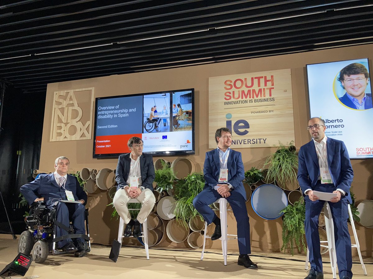 Presentación de la 2a edición del análisis del emprendimiento social y #discapacidad en marco incomparable del #SouthSummit2021. Otro ejemplo más de nuestra alianza  con el #FSE para mejorar la vida de las PcD.