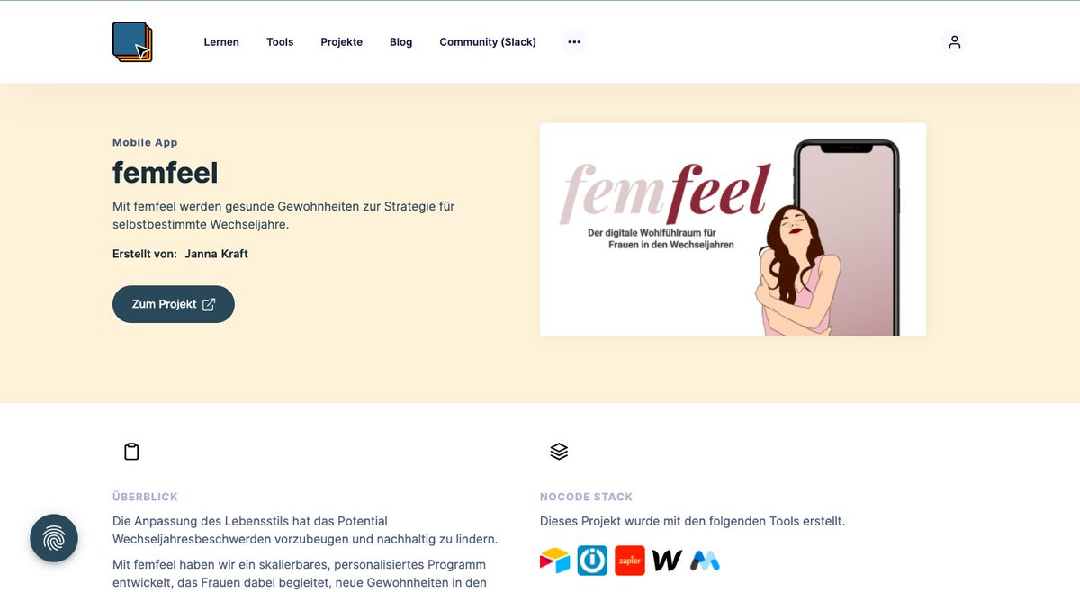 You don't need a coder to build your app! 💪

Check out femfeel (femfeel.de) - built by Marie and Janna - to get an idea of what is possible with #NoCode. 👀

#NoCodeFTW
