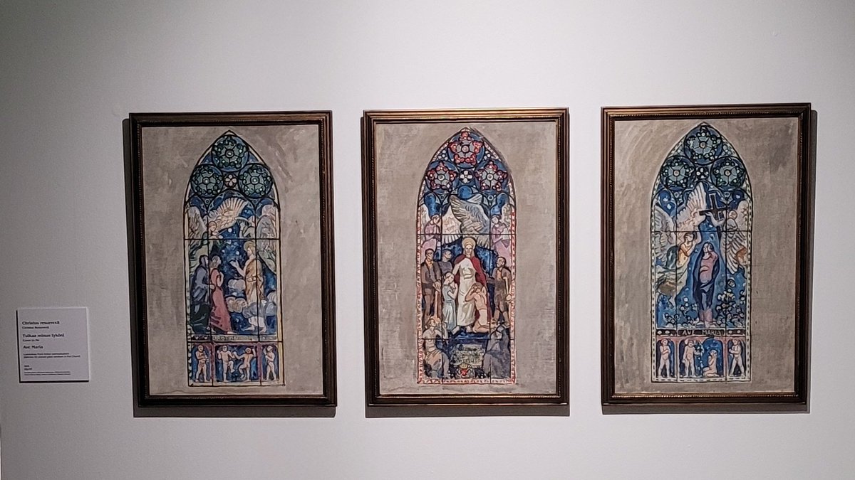 minnajarvinen_'s tweet photo. Upea #MagnusEnckell näyttely avautunut #Tampere"en @taidemuseo'ssa. Omat lempparit löytyvät uskonnolliselta suunnalta @keskiporinsrk lasimaalaukset ja Treen tuomiokirkon #Ylösnousemus-fresko. #ateneum https://t.co/wSXhFtf0nR