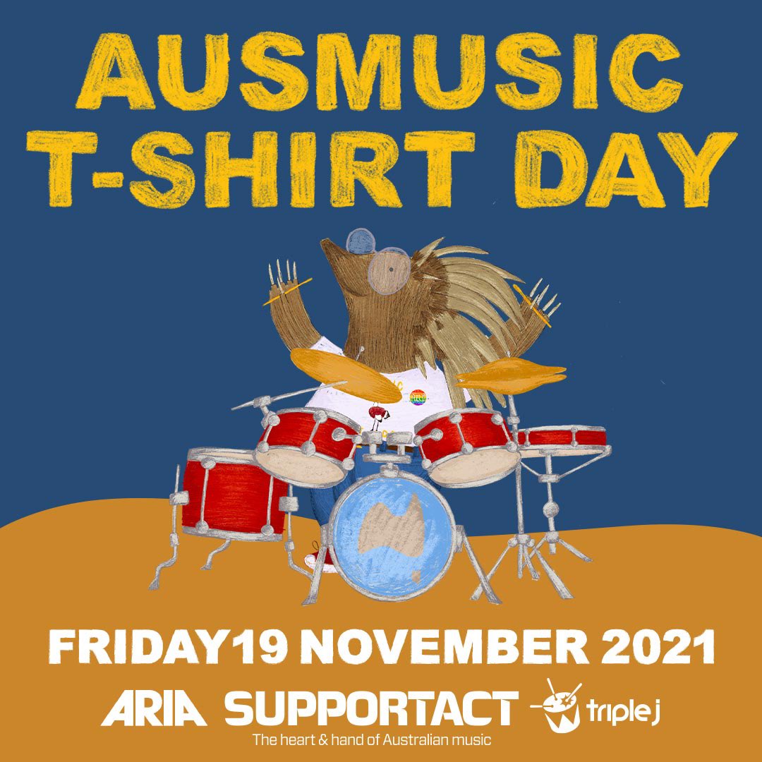 PopFidelity's tweet photo. #ausmusictshirtday on Fri 19 Nov to celebrate Aussie music &amp; help raise funds for artists, artist managers, crew &amp; music workers who are in crisis. Visit https://t.co/8sOHWB5eXm &amp; take part by buying a t-shirt, registering a team to fundraise or making a donation to @SupportAct https://t.co/JDQMdKTreW