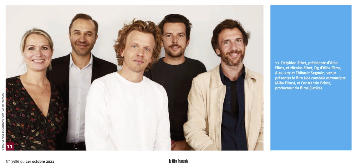 FilmsAlba's tweet photo. Un grand merci au @lefilmfrancais pour son article sur le #Congresdesexploitants avec l'équipe du film "Une Comédie Romantique" que nous sortirons à l'automne 2022. 

#AlexLutz #ThibaultSegouin #ConstantinBriest #Latika https://t.co/5fnD4fDyAi