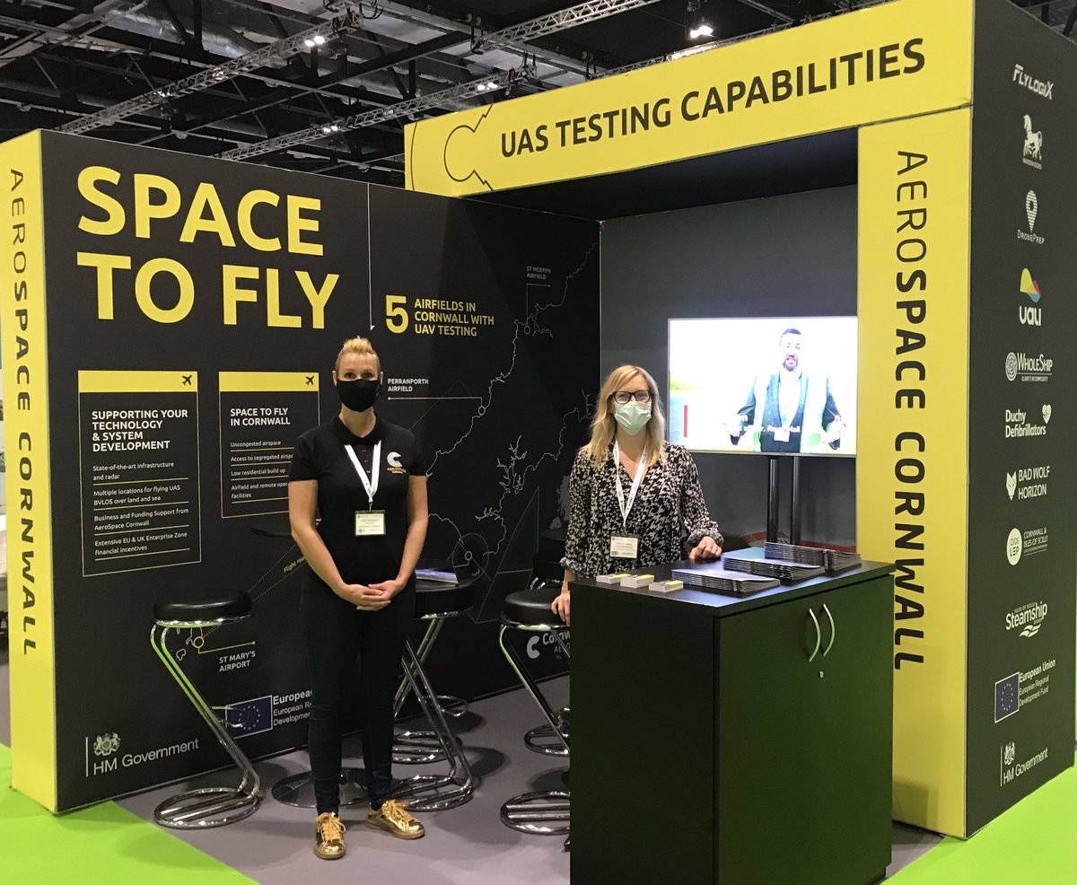 AeroSpace #Cornwall are live at <a href="/DroneXShow/">DroneX Tradeshow & Conference</a> &amp; ready to answer your Q’s about #BVLOS, access to restricted airspace &amp; funding! Come &amp; visit stand 442 to find out more.
