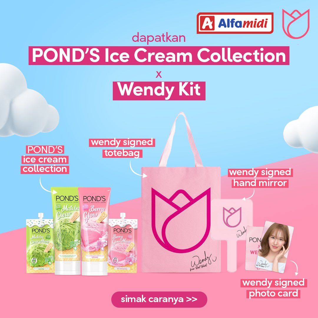 PondsIndonesia's tweet image. Mau coba POND’S Ice Cream Collection sekaligus dapet gimmick POND&apos;S x Wendy😍 Bisa banget!✨🥳 @alfamidi_ku 
Baca syarat dan ketentuan selengkapnya ig @pondsindonesia 

#PONDSIceCream #PONDSxAlfamidi #wendy #redvelvet #reveluv
@SMTOWN_Idn @rvelites @rvlvt @ReVeluvNesia @SupportRV