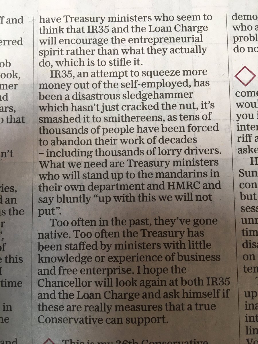 harryph's tweet photo. IR35 has punished the self employed with higher tax and less flexibility. Thousands of lorry drivers quit as a result - with consequences that are now all too apparent. @IainDale in the @Telegraph is right. IR35 must go! https://t.co/a6TYZXkwSJ