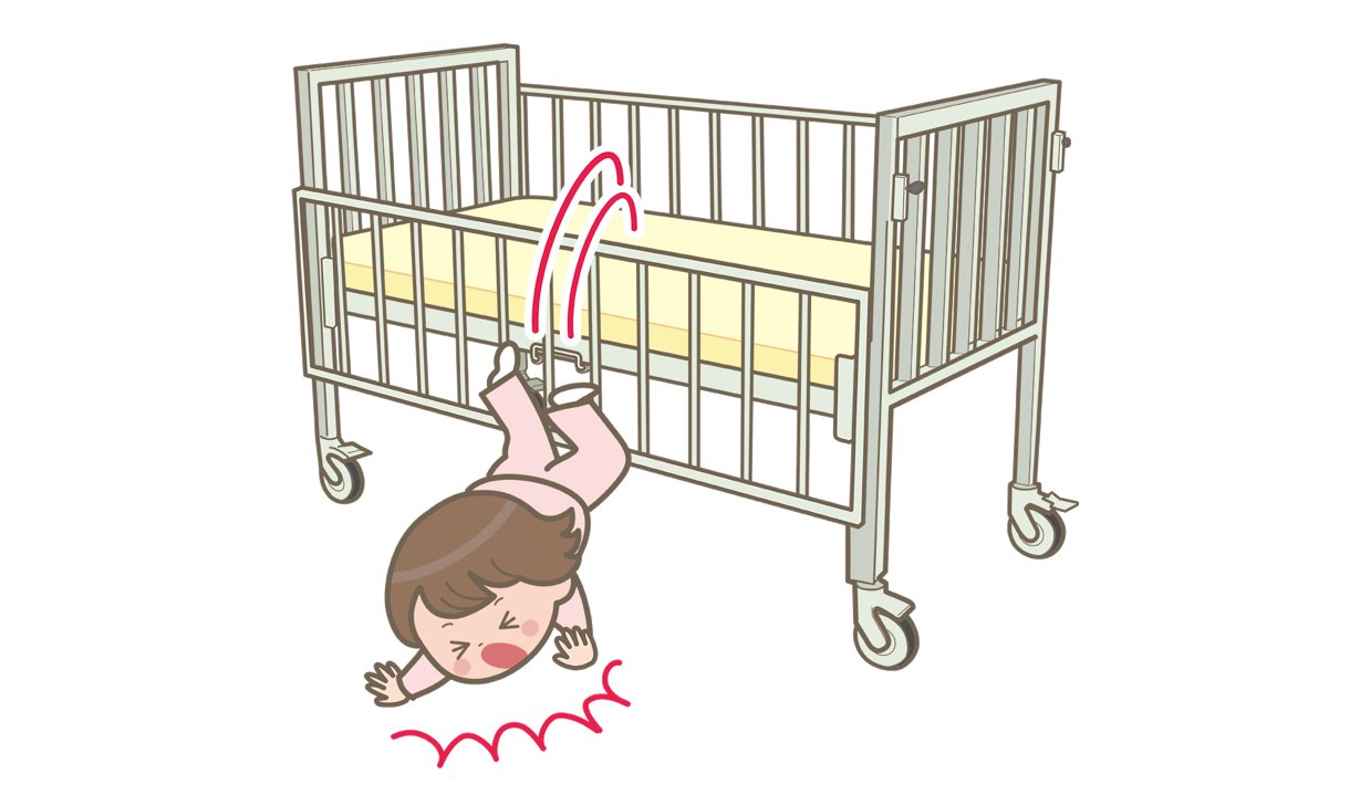 看護roo 公式 かんごるー Rt Kangoshi Illust 小児 幼児 が小児用ベッドから転落するイラストです ベッド柵が下がっています フリーイラスト フリー素材 看護師 イラスト集 小児 幼児 が小児用ベッドから転落するイラスト T Co