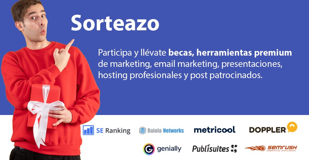marketingandweb's tweet image. 🔥🔥🔥SORTEAZO ÉPICO!! 🔥🔥🔥

Consigue becas, herramientas premium de marketing, libros, presentaciones, hosting y más premios

☝️Me gusta y RT
✌️Comenta con #DSMDigital y dinos la razón por la que te gustaría conseguir el premio
🤟Más info en bit.ly/CongresoDSMDig…