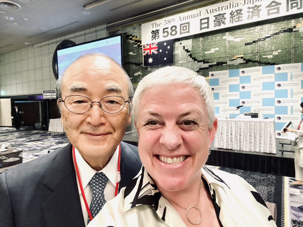 And naturally I had to take the annual selfie I have with Mimura san, President of the JABCC and the Japan Chamber of Commerce and Industry. He is such a sport, not to mention an amazing leader. Otsukaresama to all the #AJBCC and #JABCC delegates. #Tokyo 🇯🇵🇦🇺