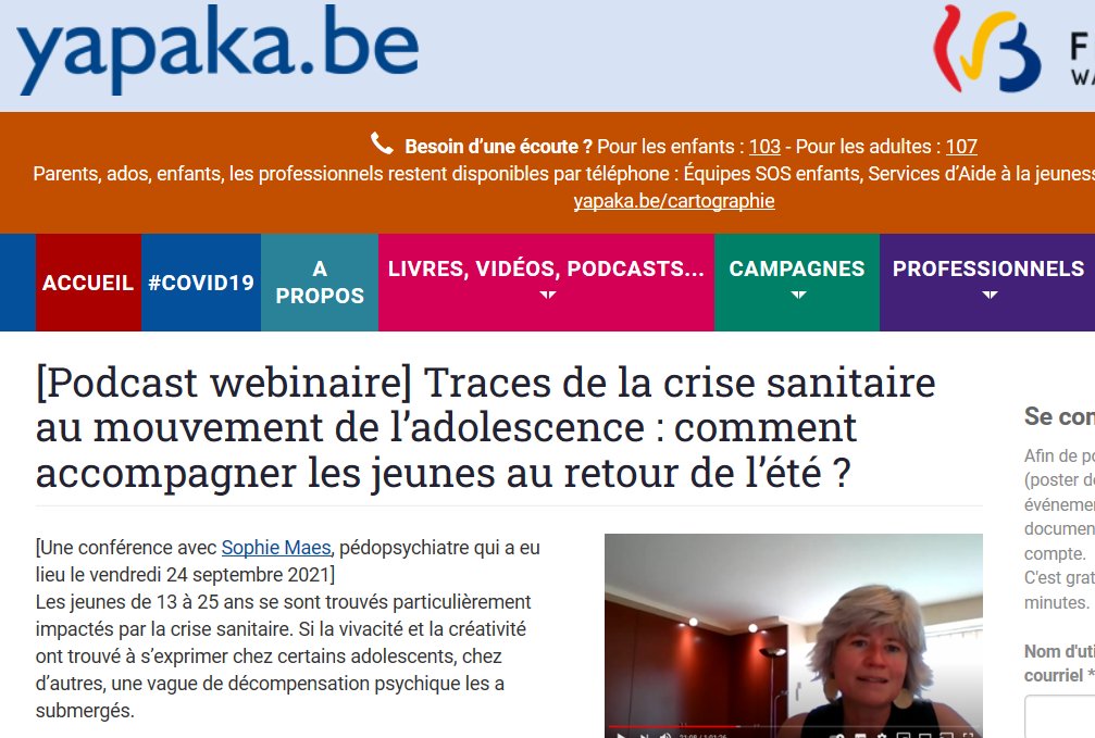 #COVID19: l’impact sur la #SanteMentale des #jeunes - Podcast conférence avec Sophie Maes (60 min)
#OnMyMind