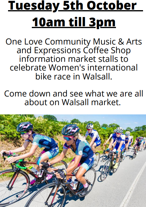 OneLoveWalsall's tweet photo. Today is the Women's international bike race day!
Lets celebrate and encourage these riders as they cycle through Walsall.
Why not come down for a Coffee or Tea and watch the festivities outside of our Coffee Shop.
#BikeRace #Women #Celebrate https://t.co/88fN2QCX1d