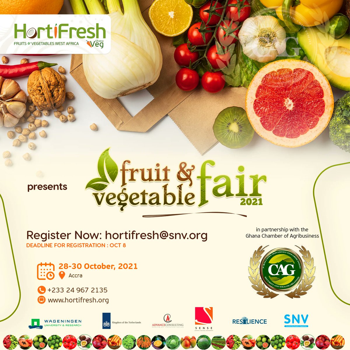 HortifreshWA's tweet photo. Registration is still open for Exhibitors. Call 024 9 672 135 to register. @NLinGhana @WUR_WCDI @sassibeyyeboah @SNVGhana https://t.co/cyij70l8us