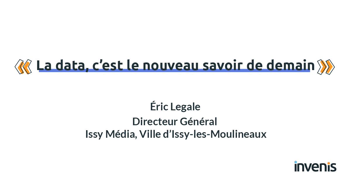 [Webinar collectivités locales]

« La data c’est le nouveau savoir de demain », Eric Legale, Directeur Général, @issy_media, Ville d’<a href="/Issylesmoul/">Ville d'Issy-les-Moulineaux</a>

Retrouvez le webinar ici : app.livestorm.co/invenis-2/coll…

#Webinar #Collectivitéslocales #SecteurPublic #Data #Innovation