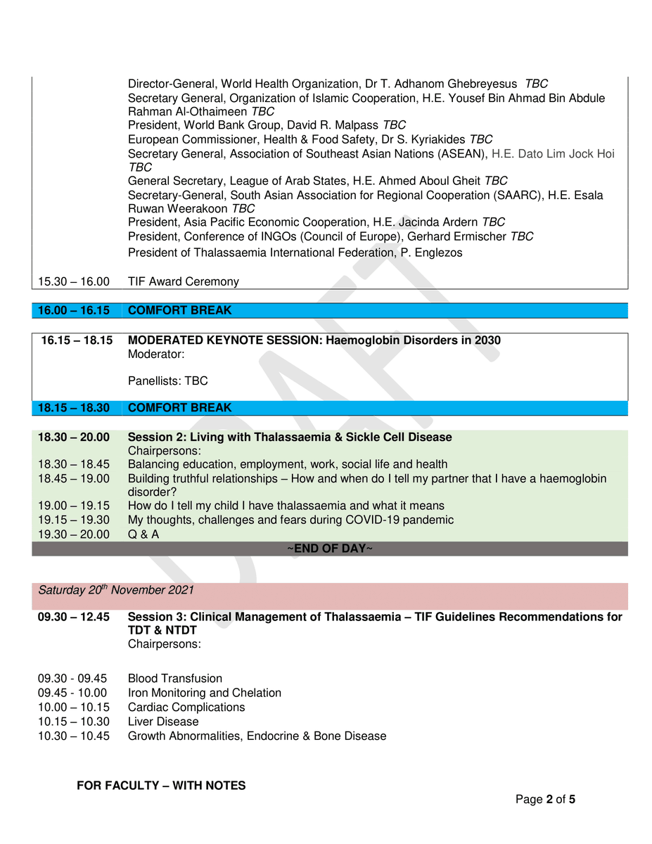 thalassaemiaTIF's tweet photo. The DRAFT #TIF2021 International Conference Programme is out!
Be sure you don't miss this great line-up! 

More details to come on the official TIF2021 website, available from 7 October! 🔜⏳
#StayTuned #InternationalConference #Thalassaemia #SCD #HaemoglobinDisorders #TIFEvents https://t.co/uEY1rZuAPm