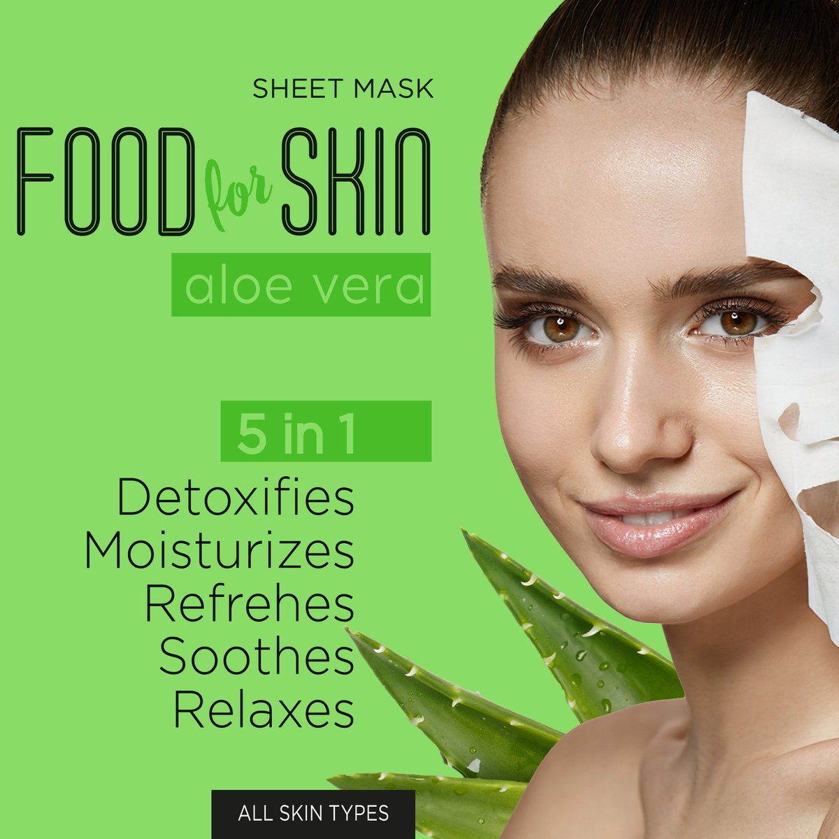 DoxaCosmetics's tweet photo. New Product Sheet Mask 🎭🌸
Food for skin, Aloe Vera 🟢
▫️5 in 1
▫️Detoxifies
▫️Moisturizes
▫️Refrehes
▫️Soothes
▫️Relaxes

#foodforskin #aloevera #sheetmask #newproduct #new https://t.co/kL3oySW7Qg