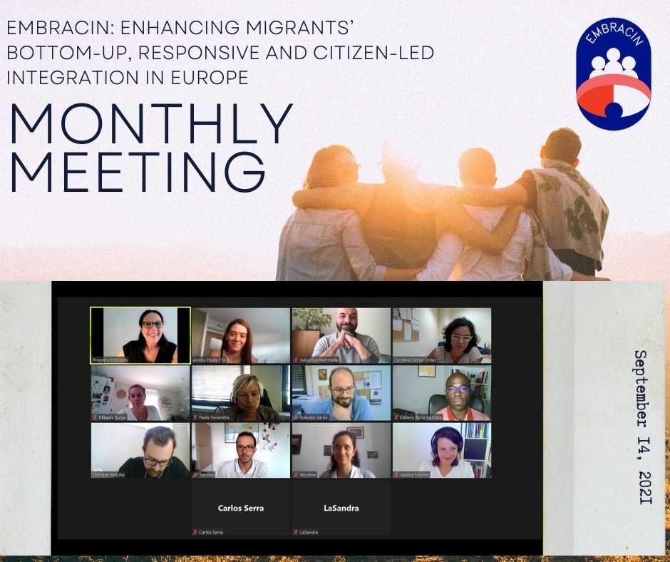 EmbracinEU's tweet photo. 🆕 EMBRACIN monthly meeting, September 14, 2021

Partners met with the members of the Scientific Board to discuss the pilot implementations, the obstacles and the future actions from each participating city. 

#migration #inclusion #europe #migrants https://t.co/jVdE30Tp54
