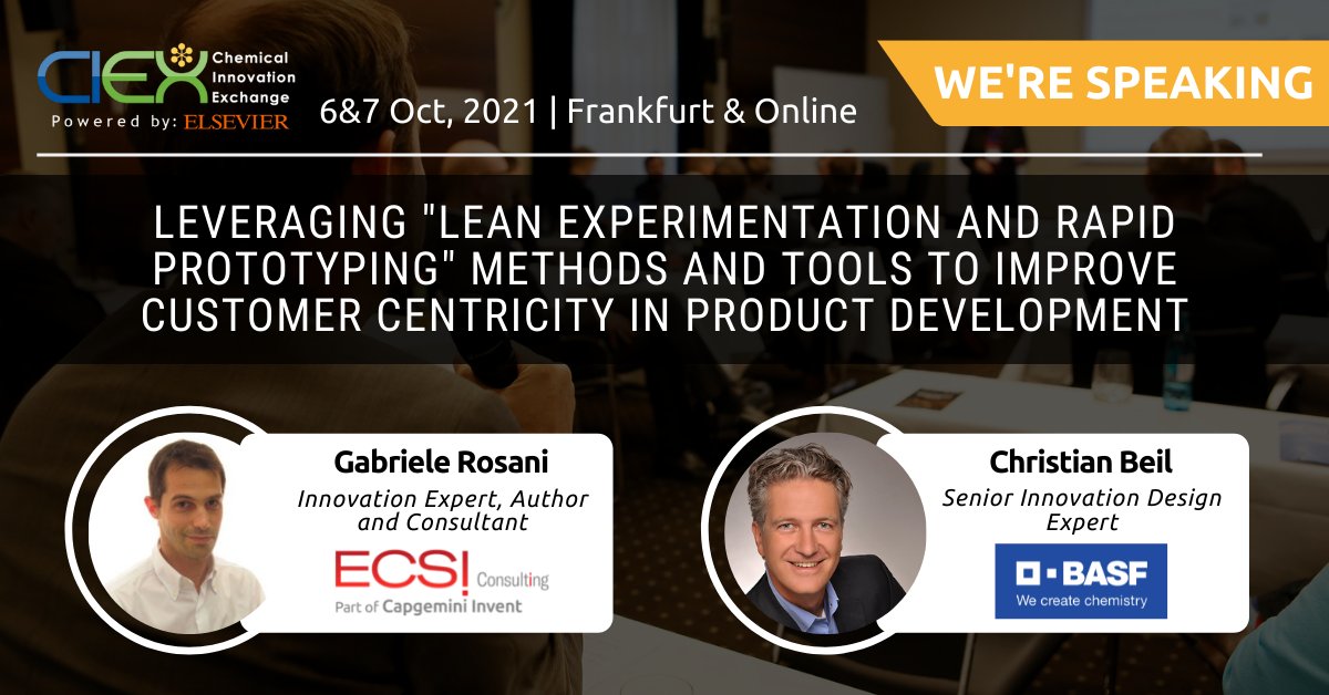 📅Don't forget to sign up for CIEX 2021 in Frankfurt on October 6th and 7th!

Our colleague @GabrieleRosani and <a href="/BeilChristian/">Christian Beil</a> of BASF will discuss Agile in R&amp;D.

You’re still in time to get your 15% discount on your pass by using the code ECS15: virtual.ciex-eu.org/?promo=ECS15