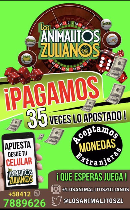 LaLupaDelDinero's tweet photo. ✅Juega los #Animalitos Zulianos @losanimalitosz1
El Que Mas #Paga 35 Veces lo Apostado Agarralo✅
1$x✖️35💲 Malos❓ Todos a Ganar Millones‼️
Sorteos en #Vivo 👉https://t.co/JrNoKpBNsV
📞04168978804 📞Taquilla #Autorizada
#ULTIMAHORA #Caracas #Venezuela #Ecuador #Colombia https://t.co/iMGhW3KZjt