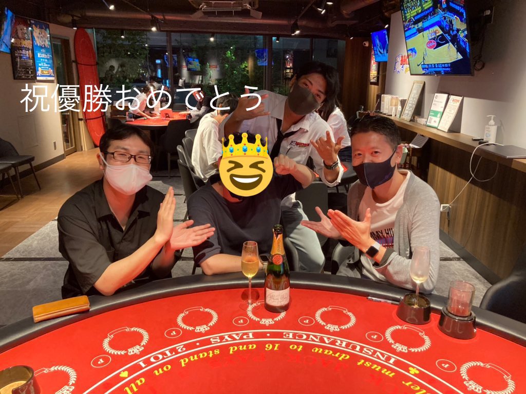 GINZABACKDOOR's tweet photo. 本日のBJ大会
🥇優勝🏅
ワンダさん
\\14.000点獲得//
シャンパンチャレンジの7underそして21おめでとうございます🍾✴︎ .
明日は
flagship serise of poker《stage1》となります❗️
明日もよろしくお願いします🤲
#ブラックジャック #銀座 #BACKDOOR #7under https://t.co/wCW6Pazieq