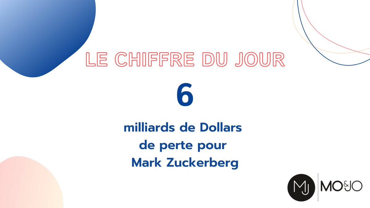 LE CHIFFRE DU JOUR  💡

Panne généralisée de Facebook : combien à coûté l'interruption d'Instagram, WhatsApp et Facebook ? 

Le premier bilan fait état de milliards de dollars de perte ! 

Qu'en penses-vous ? 

#panne #facebookdown #mojolille #socialmedia