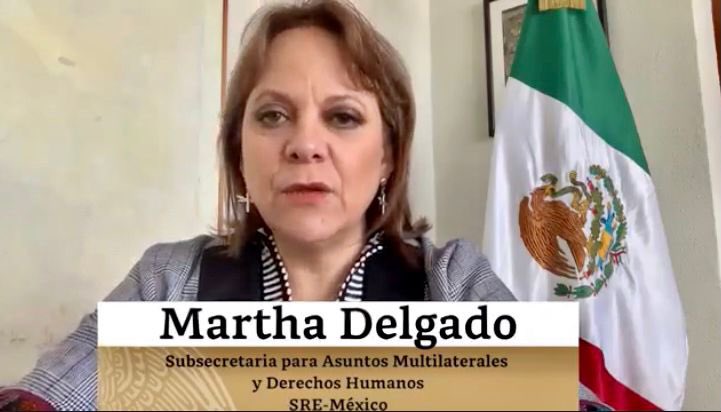 MisionMexOI's tweet photo. During the general debate of #ExCom72, @marthadelgado stressed that, in light of an important increase of asylum applications, Mexico will continue working with #UNHCR to strengthen the capacity of institutions and expand integration opportunities for refugees and asylum-seekers https://t.co/oaarNf4fo5