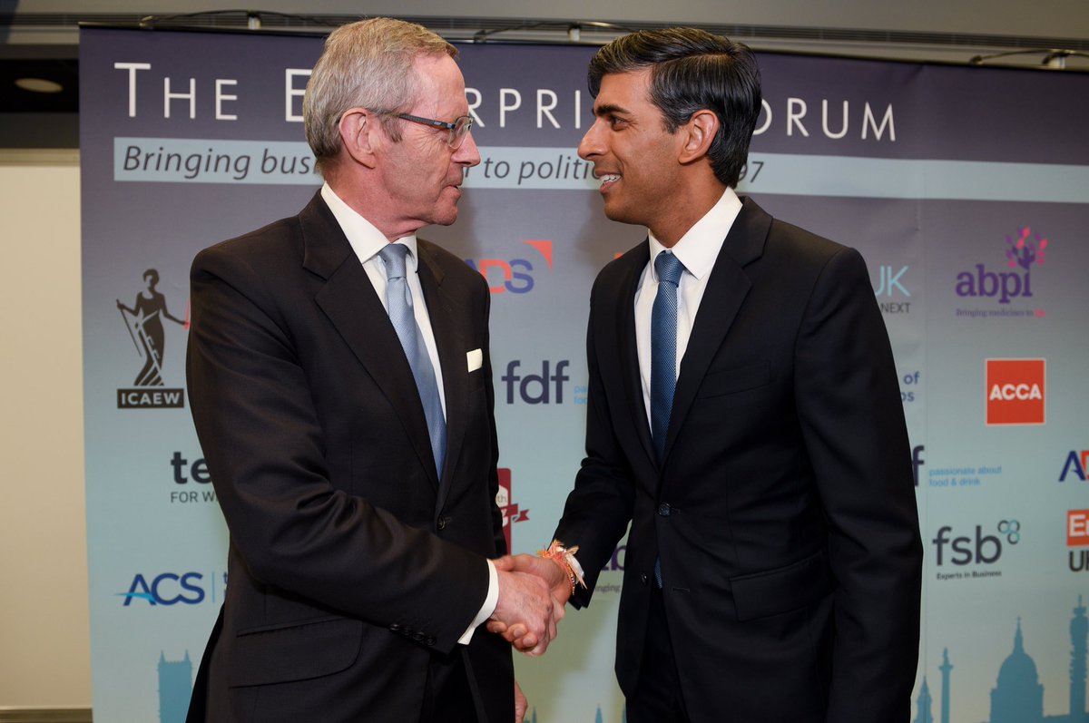 Yesterday at The Enterprise Forum Business Reception in partnership with FSB. Mike Cherry, National Chairman of @fsb_policy and @RishiSunak #cpc21