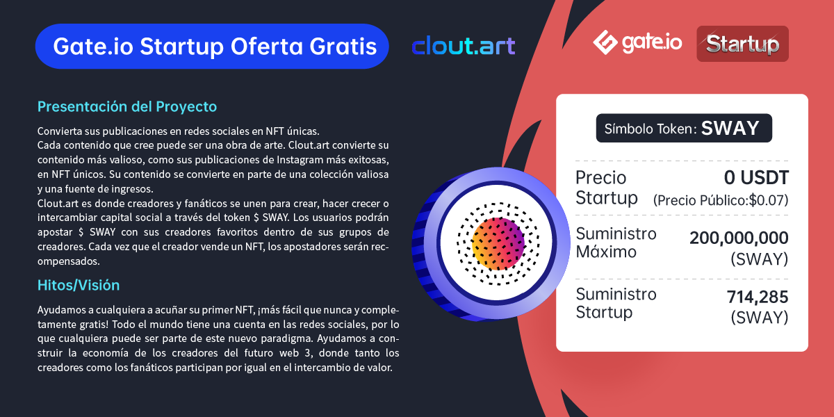 Gate_Espanol's tweet photo. 🔥 $SWAY Startup Oferta Gratuita 🔥 @cloutdotart

⬇️Información⬇️
🔹Asignación del Token
🔹Presentación del CEO de #SWAY

👇Mira las imágenes abajo para saber más👇

#Gateio #StartupSale #NFTCommunity https://t.co/vpgZmQorkk