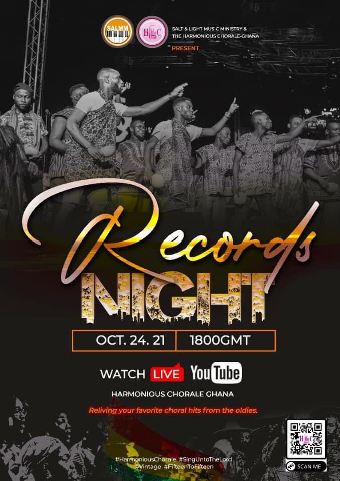 HC_Ghana's tweet photo. What was your favorite choral song back in Senior High school? 
We are taking you back in time- Vintage. 
| RECORDS NIGHT | 24th October, 2021 | 18:00GMT |  Live on YouTube |
#RecordsNight #Vintage #HarmoniousChorale. #SingUntoTheLord https://t.co/HrIZ3slmLI