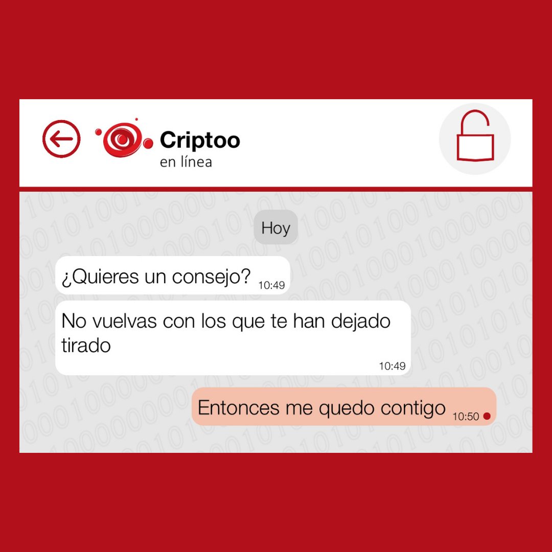 CriptooApp's tweet image. ¿Tu servicio de chat te ha dejado tirado cuando más lo necesitabas?

Aprovecha para cambiar a mejor.
Quédate con Criptoo.

#criptoo #app #privacidad #seguridad #appstore #googleplay #chat #mensaje