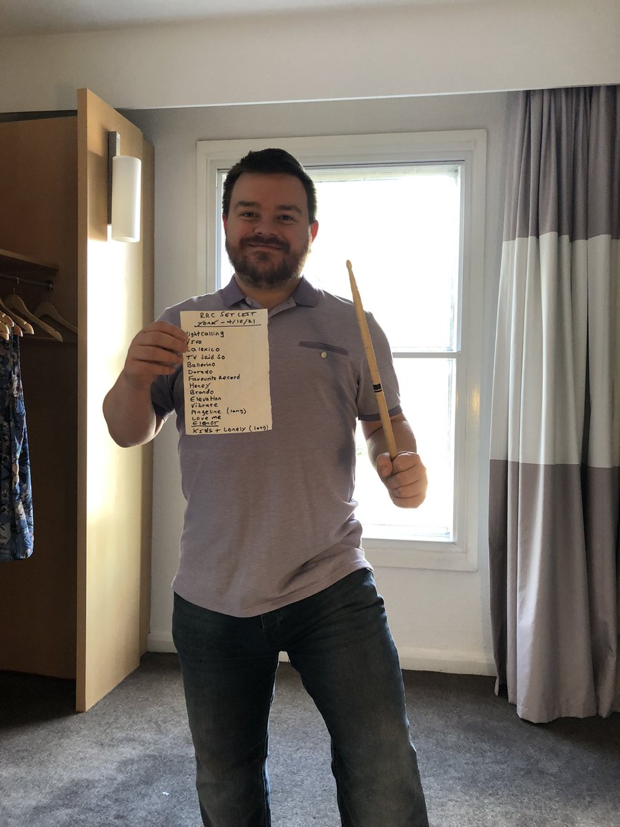 gem2991's tweet photo. @RedRumClub thank you so much guys you made his year. Special thank you Neil on drums for giving him your drum stick and the set list. @RedRumClub https://t.co/IWHrQ57H1c