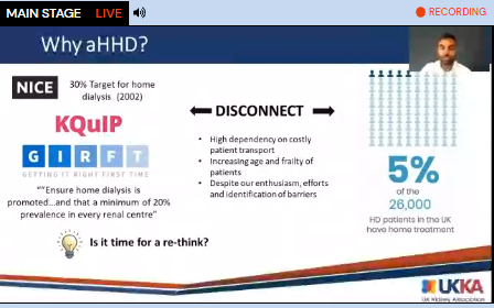 #UKKW2021 presentations on the multi-professional patient studies we <a href="/kidneycareuk/">Kidney Care UK @kidneycareuk.bsky.social</a> &amp; British renal soc have funded - this one highlights our commitment to &amp; need for home dialysis