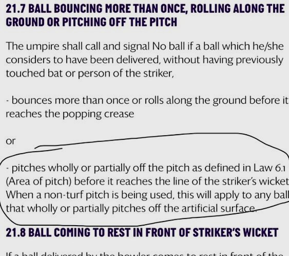 bhogleharsha's tweet photo. Spoke to a leading umpire to clarify. The wide call in the last over yesterday was indeed correct because the ball hadn't landed before it reached the stumps. https://t.co/7AryMZSjAM