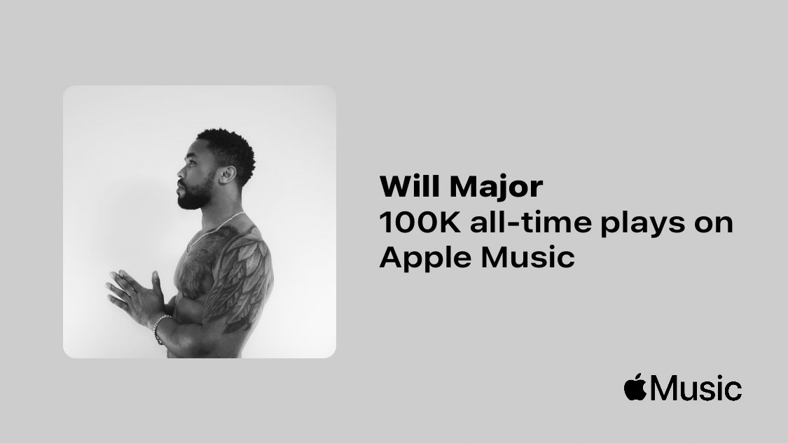 RealWillMajor's tweet image. Just passed a new Milestone on @AppleMusic. Thanks for listening!
music.lnk.to/0p5Cjs