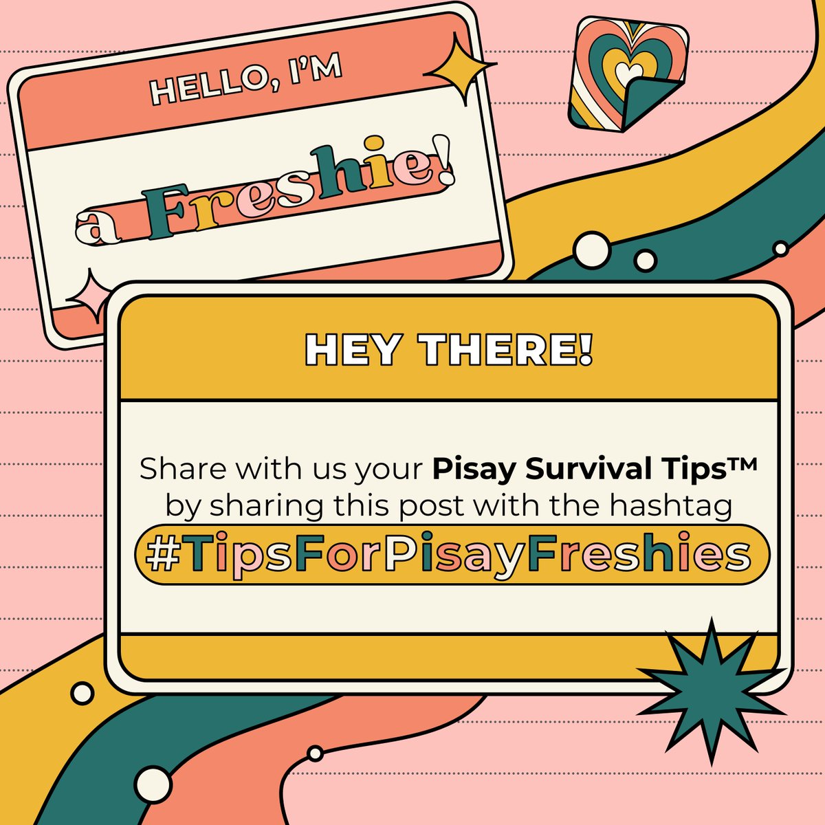 SAPisayWV's tweet photo. Freshie noon ๐ธ pero fresh ka pa ba ngayon? ๐จ
Hey, scholars! ๐๐ Help our freshies stay fresh ๐ฆ by sharing your #TipsForPisayFreshies! ๐คฉ May these survival tips help you ๐ค and may the odds be ever in your favor ๐ https://t.co/JX1pQR9QVw